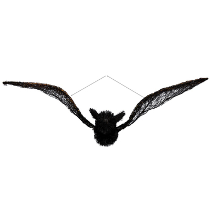 Spook your Halloween guests with this bristle flying bat by designer Gisela Graham.  This hanging Halloween bat can be hung up around the home or in your window for the perfect Halloween fright. Will make a great addition to your halloween decorations.